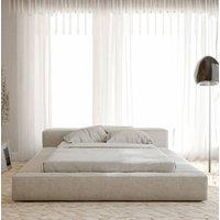 Stratus Interiors Manhattan Plain Platform Bed - Low Headboard Bed Frame - Non Storage in White | Size: Single