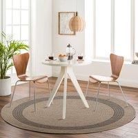 Livabliss Round Encore-Cottage Tan Black Beige Brown In- & Outdoor Rug | Size: 160 cm diameter