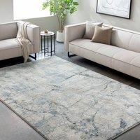 Livabliss Avellino Abstract Grey Blue Beige Modern Marble High Pile Living Rug | Size: 160 cm x 215 cm