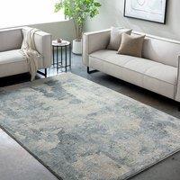 Livabliss Avellino Abstract Blue Grey Beige Modern Marble High Pile Living Rug | Size: 160 cm x 215 cm