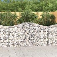 Berkfield Home Arched Gabion Baskets 7 pcs 200x30x100/120 cm Galvanised Iron in Silver