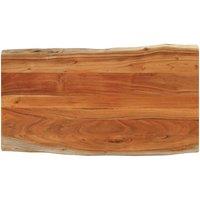 Berkfield Home Table Top 110x60x2.5 cm Rectangular Solid Wood Acacia Live Edge in Brown