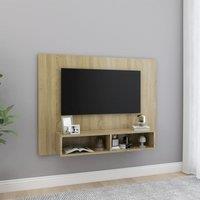 Berkfield Home Wall TV Cabinet Sonoma Oak 120x23.5x90 cm Engineered Wood in Brown