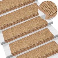 Berkfield Home Stair Mats Self-adhesive Sisal-Look 15 pcs 65x21x4 cm Orange | Size: Medium