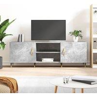 Berkfield Home TV Cabinet Concrete Grey 150x30x50 cm Engineered Wood | Size: 150 x 30 x 50 cm