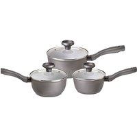 Meyer Earthpan Aluminium Ceramic Non Stick 3 Piece Saucepan Set - Grey