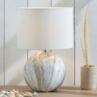 Ruma Natural Stone Effect Ceramic Table Lamp Grey Round Base