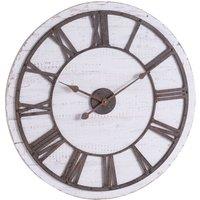Love Lace Rustic Wooden Clock With Aged Numerals & Hands in Brown