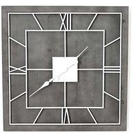 Love Lace Williston Grey Square Wall Clock in Silver
