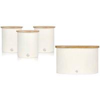 Swan Bread Bin & Canisters Set in Cream
