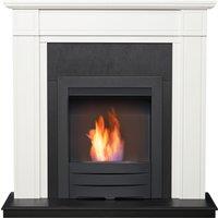 Adam Fires & Fireplaces Adam Georgian Fireplace in Pure White & Black with Colorado Bio Ethanol Fire in Black, 39 Inch
