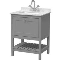 Balterley Bathroom Floor Standing 1 Drawer Vanity, Cool Grey/White, 620mm in Grey