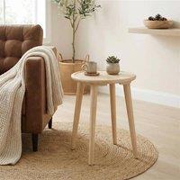 FurnitureboxUK Orizaba Round White Oak Wood Side Table in Light Brown