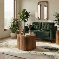 FurnitureboxUK Hood Round Walnut Wood Coffee Table