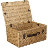 Red Hamper Wicker Buff 51cm Picnic Basket in Light Brown