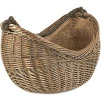 Red Hamper Wicker Antique Wash Rope Handled Carrying Basket in Brown