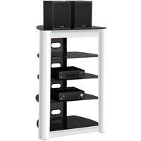 Centurion Supports ZINNIA 5-Shelf Flat Screen TV/Hi-Fi/AV Rack Glass Multimedia Stand
