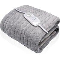 Dreamcatcher XL Electric Throw Heated Double Over Blanket Fleece - Silver