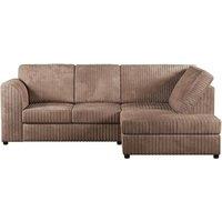 SOFASELECTION UK Jumbo Cord High Back Right Hand 4 Seater Corner Sofa in Silver in Beige | Size: 4 Pack