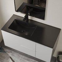 Banyetti Lira Ceramic 1000mm Basin Offset Sink - Matt Black