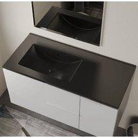 Banyetti Lira Ceramic 1000mm No Tap Hole Basin Offset Sink - Matt Black
