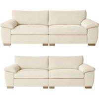 Bliss Furniture Amalfi 3+2 Seater Split Sofa Soft Fabric in Cream | Size: 5 Pack