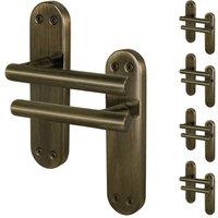 AFIT T-Bar Antique Brass Internal Latch Backplate Handles x5 Pair in Bronze | Size: 150mm x 150mm