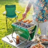 OUTSUNNY Charcoal BBQ Grill Portable with Tilting Grate in Green