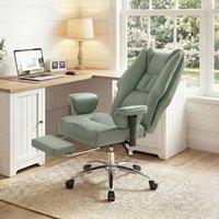 HOMCOM Executive Office Chair, Reclining Desk Chair with Footrest, Green