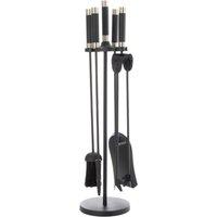 Leecroft Contemporary Companion Set Black Pewter 25