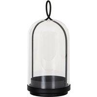 Hill Interiors Nysa Candle Lantern 19cm x 10cm x 10cm in Black | Size: 19 cm x 10 cm x 10 cm