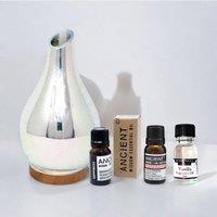 KDMD Ibiza Aroma Diffuser Set with Essential & Fragrance Oil for Relaxation in Silver