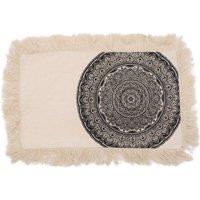 KDMD Traditional Mandala Cushion 30x50cm - Black, Elegant & Durable Decor in Cream | Size: 30x50 cm