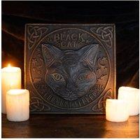 KDMD Black Cat Fortune Teller Sign - Mystical Celestial Moon & Star Decor