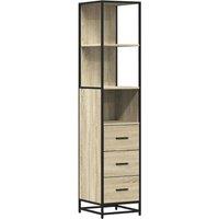 Berkfield Home Bathroom Cabinet Sonoma Oak 35x37.5x166 cm Engineered Wood in Light Brown