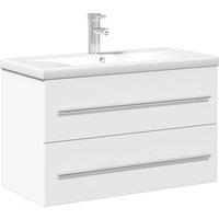 Berkfield Home Bathroom Sink Cabinet with Built-in Basin White