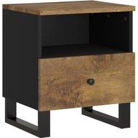 Berkfield Home Bedside Cabinet Solid Wood Mango&Engineered Wood in Brown