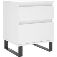 Berkfield Home Bedside Cabinet White 40x35x50 cm Engineered Wood | Size: 40 x 35 x 50 cm