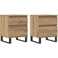 Berkfield Home Bedside Cabinets 2 pcs Artisan Oak 40x35x50 cm Engineered Wood in Brown | Size: 40 x 35 x 50 cm