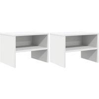 Berkfield Home Bedside Cabinets 2 pcs White 40x30x30 cm Engineered Wood | Size: 40 x 30 x 30 cm