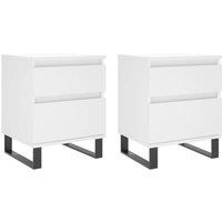 Berkfield Home Bedside Cabinets 2 pcs White 40x35x50 cm Engineered Wood | Size: 40 x 35 x 50 cm