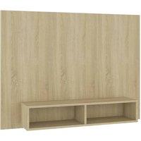 Berkfield Home Wall TV Cabinet Sonoma Oak 120x23.5x90 cm Engineered Wood in Tan