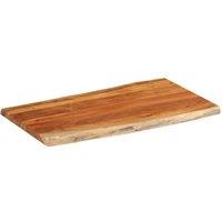 Berkfield Home Table Top 110x60x2.5 cm Rectangular Solid Wood Acacia Live Edge in Brown
