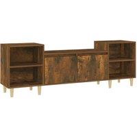 Berkfield Home TV Cabinet Smoked Oak 160x35x55 cm Engineered Wood in Brown | Size: 160 x 35 x 55 cm