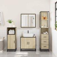 Berkfield Home Comfortable Bathroom Cabinet Sonoma Oak 35x37.5x166 cm Engineered Wood in Light Brown