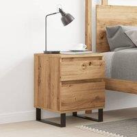 Berkfield Home Modern Bedside Cabinet Artisan Oak 40x35x50 cm Engineered Wood in Brown | Size: 40 x 35 x 50 cm