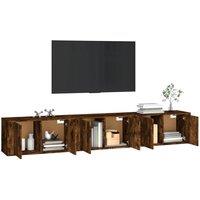 Berkfield Home Classic Wall-mounted TV Cabinets 3 pcs Smoked Oak 80x34.5x40 cm in Brown