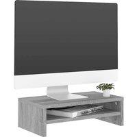 Berkfield Home Monitor Stand Grey Sonoma 42x24x13 cm Engineered Wood | Size: 42 x 24 x 13 cm