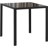 Nordara Modern Square Dining Table with Tempered Glass Top Metal Legs in Black | Size: 80 cm x 80 cm