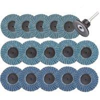 VOGREX 15Pcs 2" 50mm Roll Lock Flap Disc 40/60/80 Grit Grinding Sanding Wheel in Blue